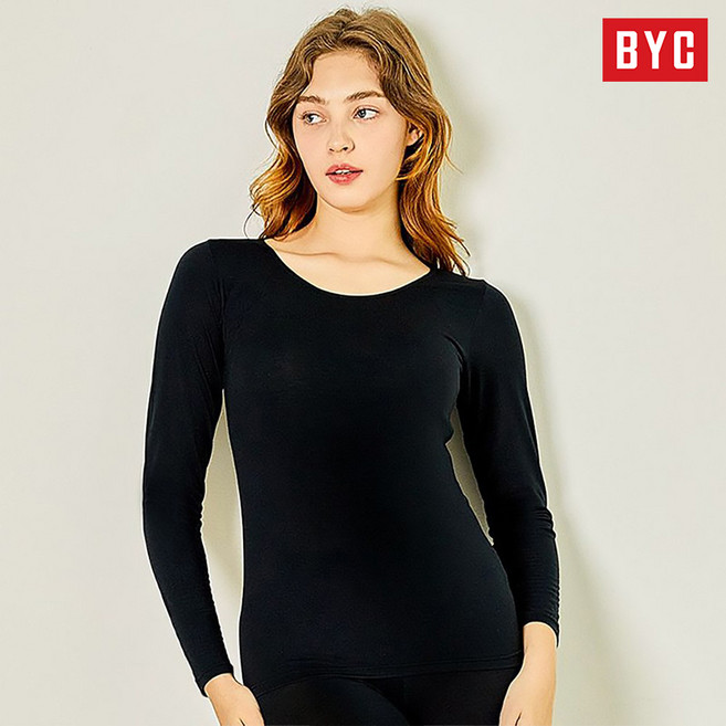 BYC 가볍고 따뜻한 보디히트 여성 내복 상의