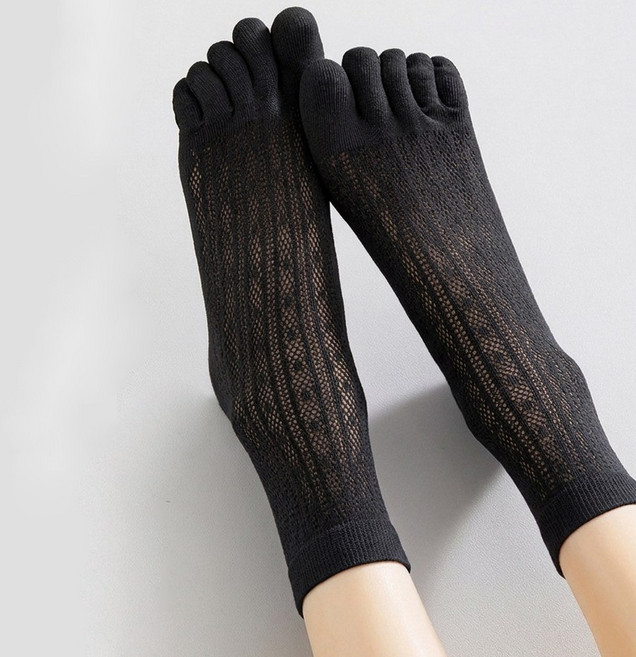 3켤레 세트 초박형 얇고 가벼운 면 망사 여성발가락양말 중목 여자 여름양말