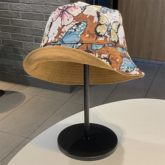 데일리 여자 버킷햇 모자 패션 양면 버킷햇 반전 디자인 나비 프린트 데일리 모자 여성용 CBB