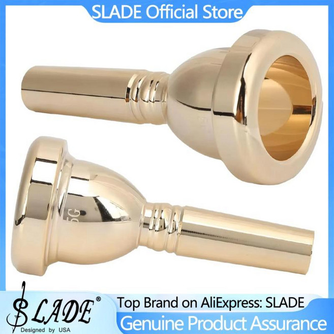 슬레이드 바흐 테너 트롬본 골든 브라스 마우스 악기 교체 부품, 1개, 1. Tenor Mouthpiece 5G