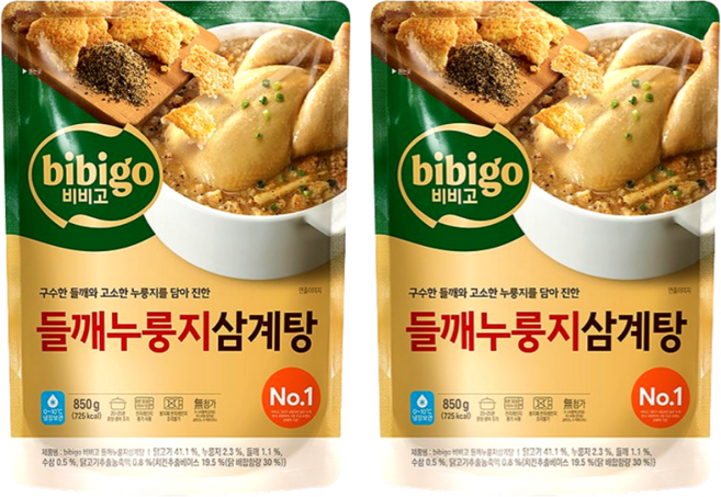 CJ제일제당 비비고 들깨누룽지 삼계탕, 2세트, 850g