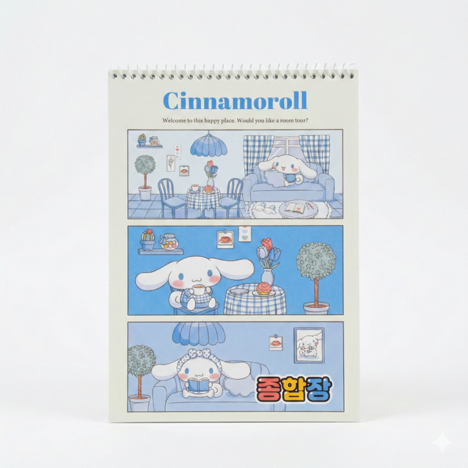 산리오 캐릭터즈 무지 스프링 종합장, 1개, 시나모롤