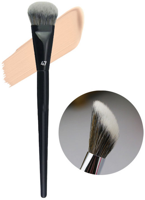 47 프로 파운데이션 브러쉬 섀도우 브러쉬 리퀴드 크림 블렌딩 블러쉬 사선 전문 메이크업 브러쉬 화장품 도구, 1개