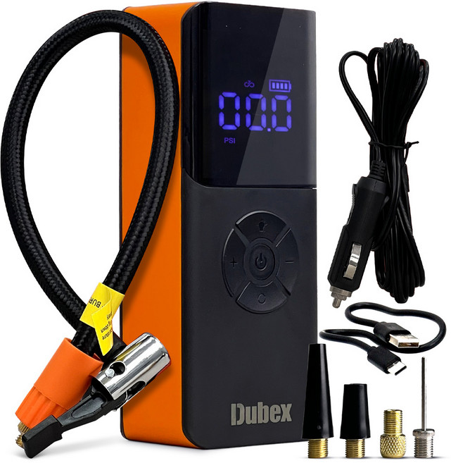 듀벡스 타이어 공기압 주입기 자동차 에어컴프레셔 6 000mAh, 혼합색상, 1개