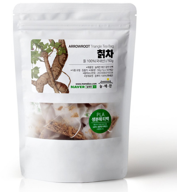 늘해찬 볶은 국산 칡차티백 갈근차 티백 삼각티백 대용량, 1g, 50개입, 1개