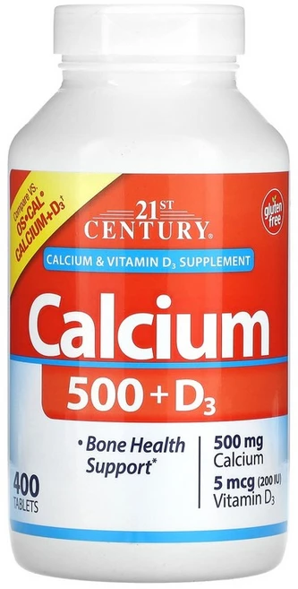 21세기센트리 칼슘 500mg + D3 5mcg 타블렛, 400정, 1개 - 쿠팡