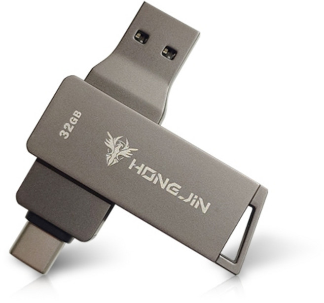 HONG JIN 宏晉 雙頭OTG隨身碟 USB 3.2 Type-C 高速傳輸 支援手機/平板/電腦, 1個, 128GB, 128GB