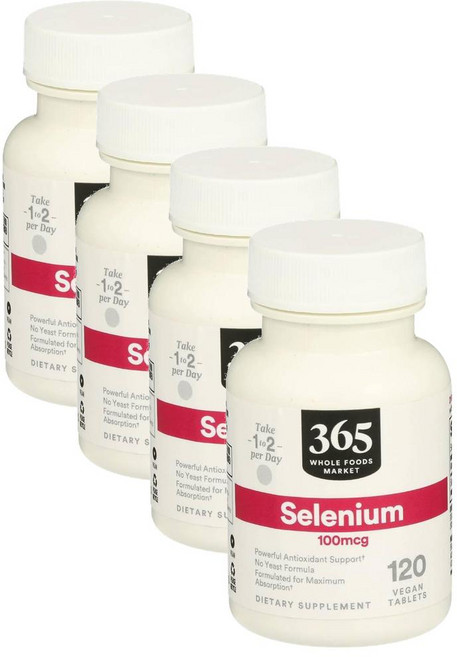 365홀푸드마켓 셀레늄 100mcg 365 Whole Foods Market Selenium, 120정, 4개, 120정