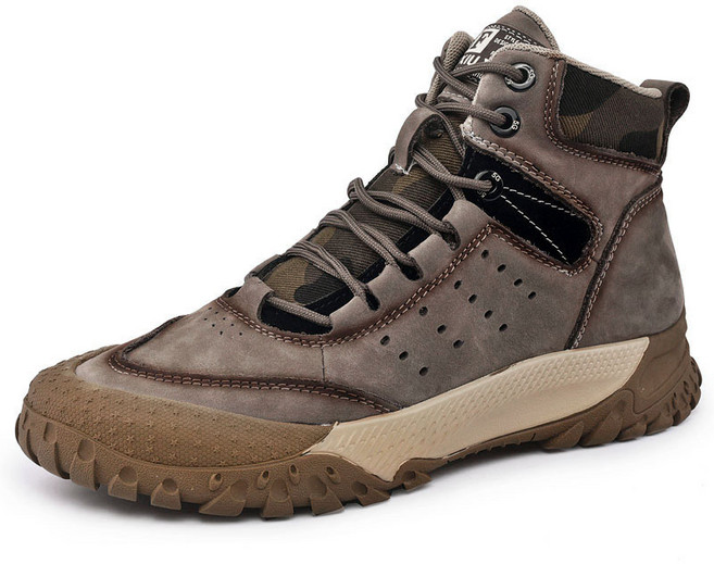 등산화 남 미끄럼 방지 가벼운 통풍 가을 겨울 내마모성 리얼 가죽 등산화 야외 여행 오프로드 사막 트레킹화