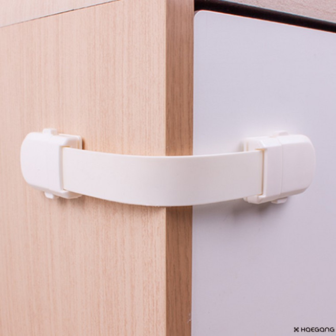 서랍 안전 잠금장치 냉장고 싱크대 문 열림 방지, 서랍잠금장치_밴드형_화이트_소, 1개