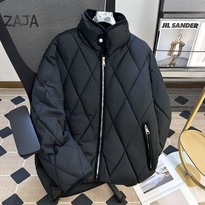 ZAJA 남성 하이넥 패딩 숏자켓 심플한 겨울 패딩점퍼