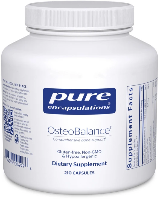 퓨어 인캡슐레이션스 오스테오밸런스 | 칼슘 흡수 촉진 및 건 Pure Encapsulations OsteoBalance | Hypoallergenic Supplement to Pr, 1개 - 쿠팡