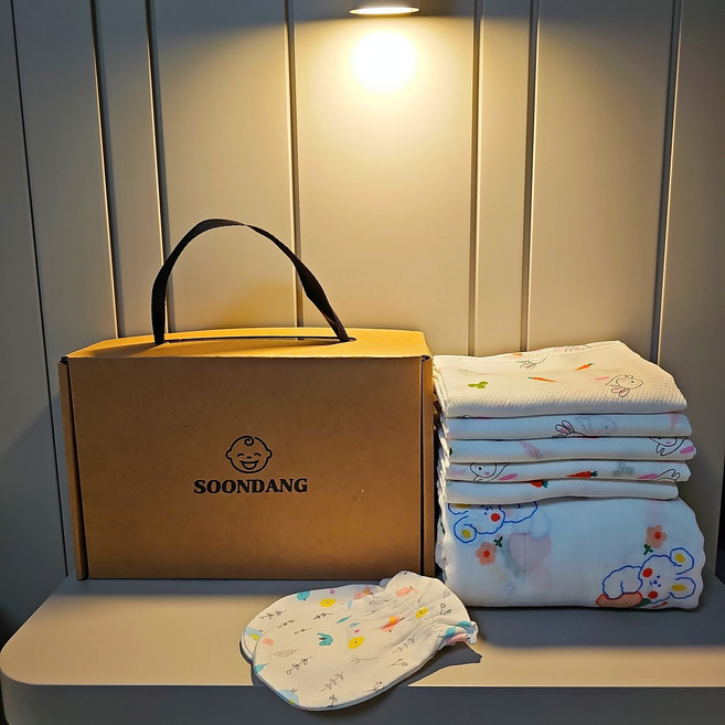 Soondang 신생아 블랭킷 손수건 손싸개 출산선물