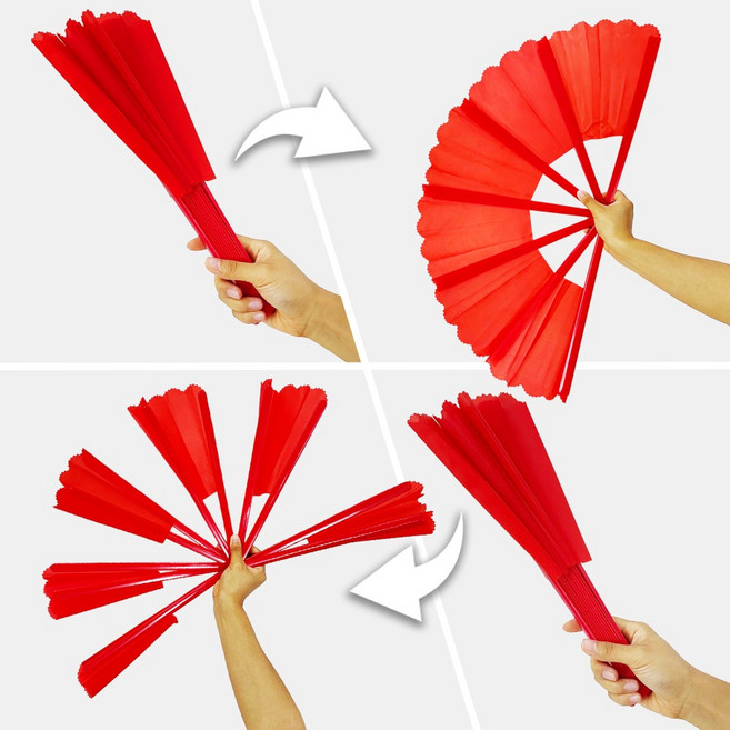JL매직 찢어진 부채가 복원되는 마술 부채 코미디매직 장기자랑, 빨강, 1개