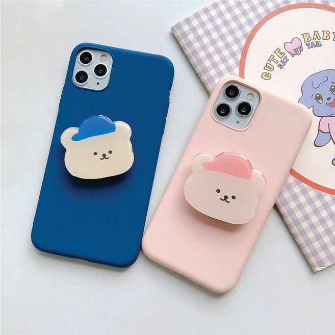 로앤제이 곰돌이 그립 톡 스마트톡 커플 세트, 1세트