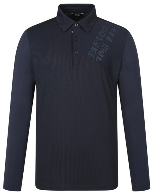 팬텀 봄 남성 조직 배색 냉감 소매 카라 긴팔티셔츠 211E1TO209_NA