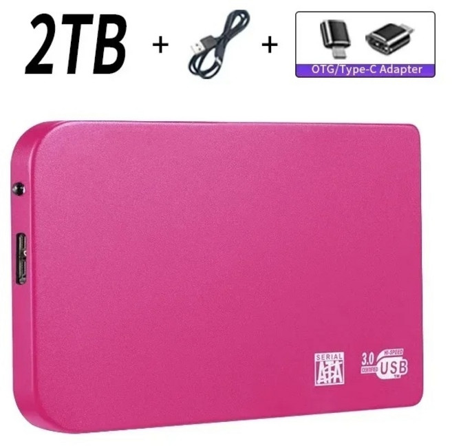 샤오미 외장 SSD 1TB USB3.1 휴대용, 핑크 2TB