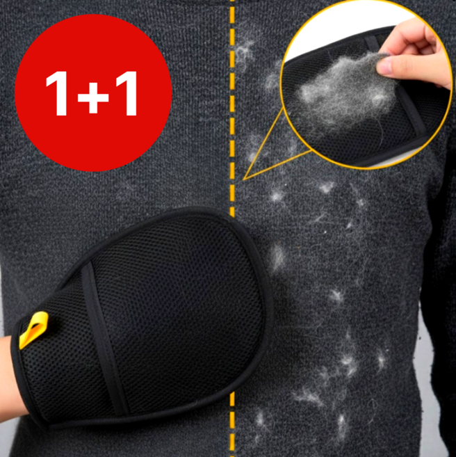 리앤솜 털모아 반려동물 털제거 장갑 고양이털 강아지털 정전기 청소장갑, 2개, 시크블랙