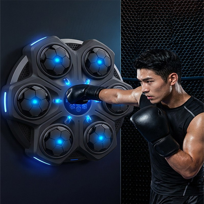 WHH 벽걸이 뮤직 복싱 샌드백 가정용 스트레스 해소 리듬 복싱 기계, 블랙