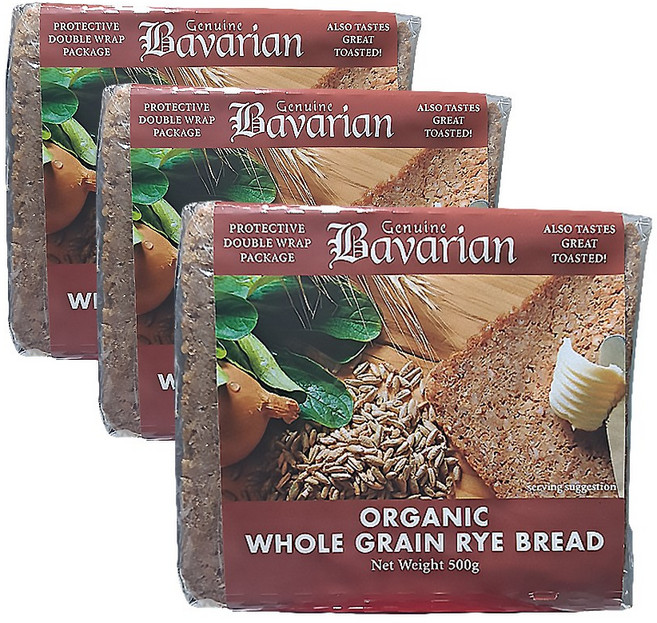 540년 전통 독일 슐렌더 바바리안 유기농 천연발효 통호밀빵 (500g x 3개), 500g