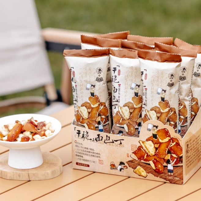 이슬빛 바삭 크루통 구운바게트 캐러멜맛 간식 안주 건빵, 16개, 35g