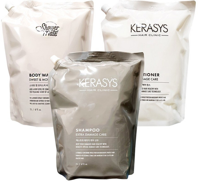 케라시스 헤어케어세트 대용량 리필 데미지 샴푸+컨디셔너+바디워시 2L, 1개