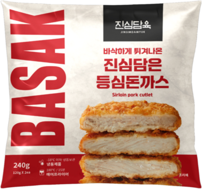 진심담육 튀겨나온 수제 경양식 등심 돈까스 (10장이상 구매 시 특제 소스 증정), 120g, 10개