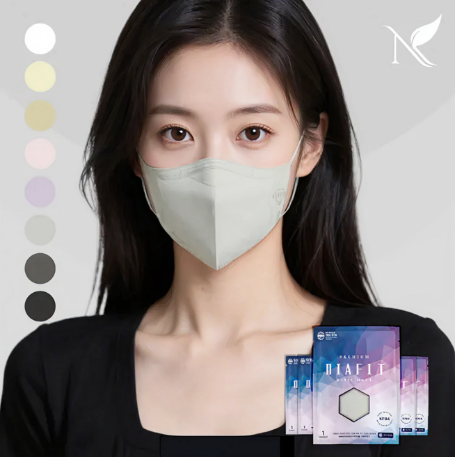 내추럴키스 다이아핏 KF94 새부리형 마스크 대형 50입 개별포장, 화이트, 1개, 50개입