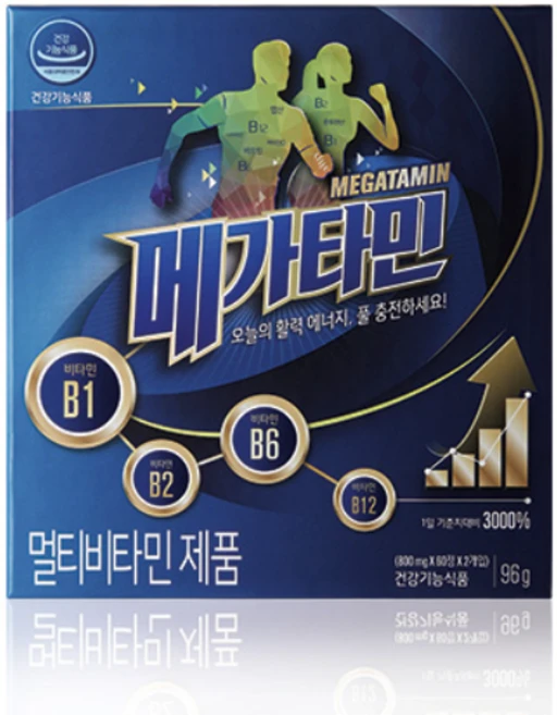 메디쿼터스 고농축 고함량 비타민B군 피로회복제 비타민D 종합영양제 메가타민 120정 (4개월분), 1개 - 쿠팡