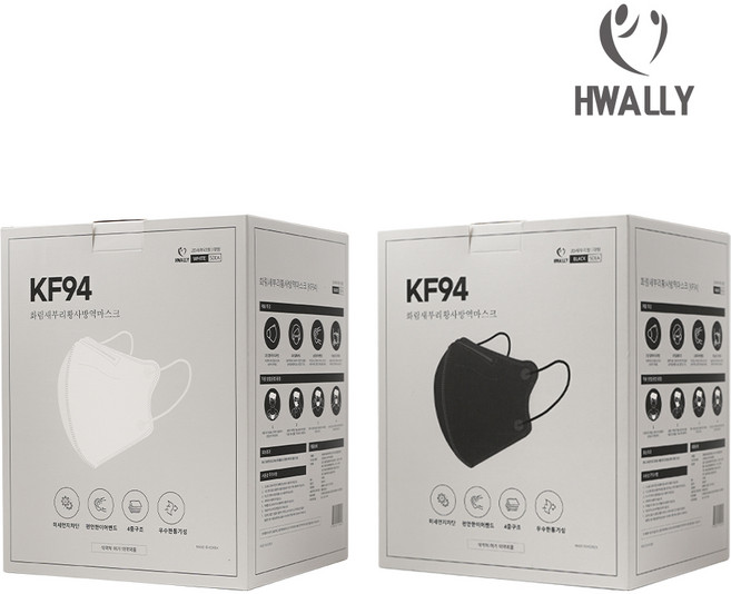 새부리형 KF94 마스크 대형 블랙 100매, 50개입, 2개