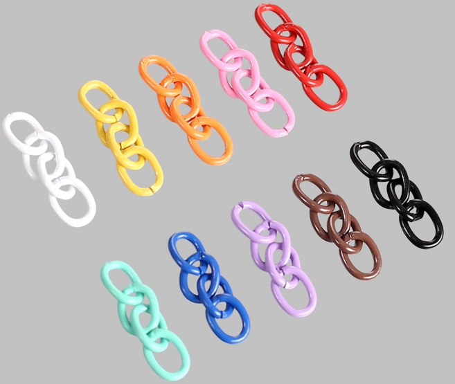 [모핸] 2.5cm 칼라 체인 연장고리, 50개, 혼합