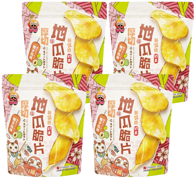 福味 厚切地瓜脆片 梅子, 140g, 4包
