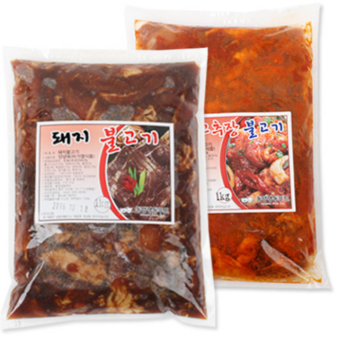 벅스웨이 한돈 돼지불고기 1kg+돼지고추장불고기 1kg (총 2kg), 2kg, 1개