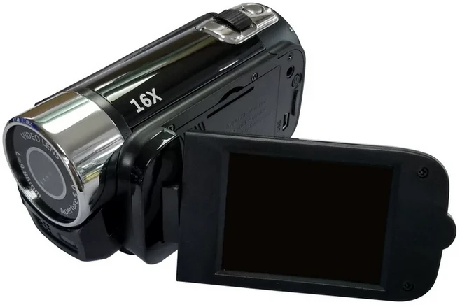 Full HD 1080P 錄影機 16X 變焦 32GB 1600萬畫素, 黑色, d100
