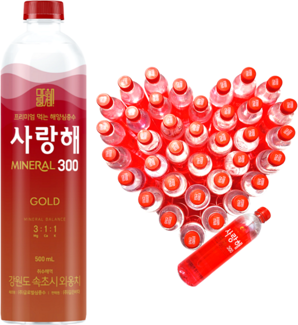 굿샌드 글로벌 프리미엄 해양심층수사랑해 골드 경도300, 40개, 500ml