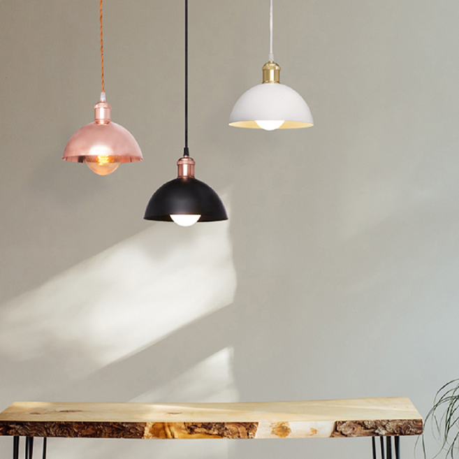 메탈 반공 펜던트 조명 인테리어 조명기구 5컬러 선택형 식탁등 감성조명 레일형 직부형 모던 거실 카페 포인트조명, 펜던트 직부형, 로즈골드-대