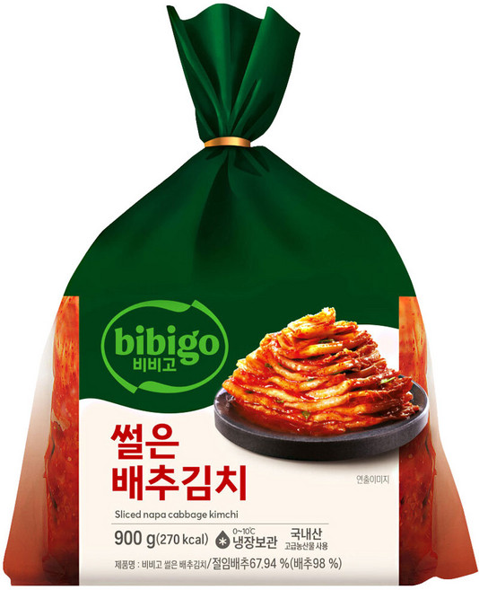(냉장)비비고 썰은배추김치900gx1개, 900g, 1개