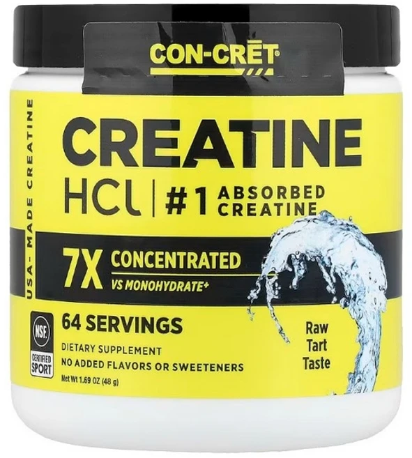 콘크레트 크레아틴 HCl 무가공 타트 48g (1.69oz) 1개 - 쿠팡