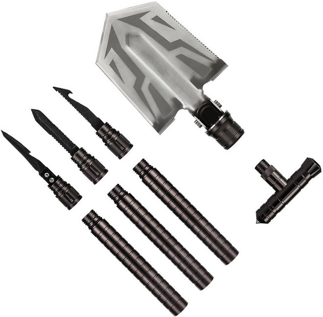 전술 트레킹 폴 홈 카 자기 방어 스틱 접이식 하이킹 워킹, CHINA, 색상: 2. SHOVEL, 1개