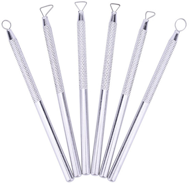 미니스크래퍼 6종세트/점토 도자기 찰흙 조형 도구 도예, 1세트, 미니스크래퍼 6종