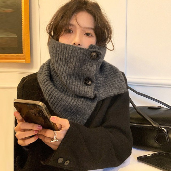 메이킹유 [겨울특가] 따듯 포근 겨울 터틀넥 버튼 니트 목도리 넥워머 바라클라바 WA926넥워머