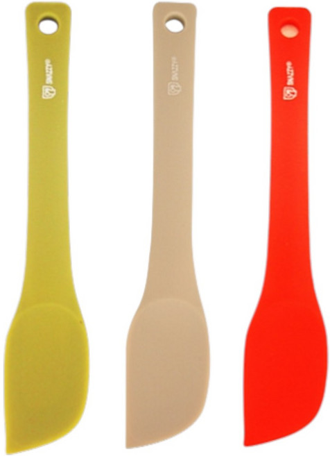 사선 실리콘주걱 이유식 베이킹 반죽긁개, 2개, 레드