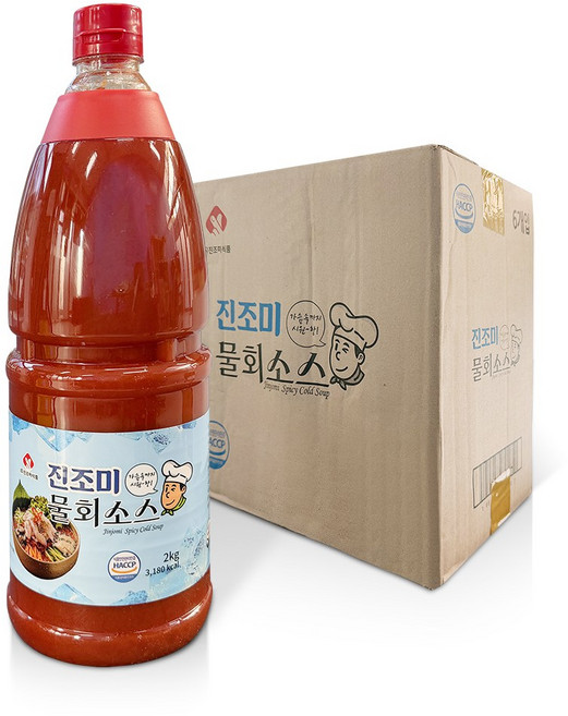 진조미 물회소스 2kgX6개입 (1박스) / 물회양념 물회육수 물회 다대기, 6개, 2kg