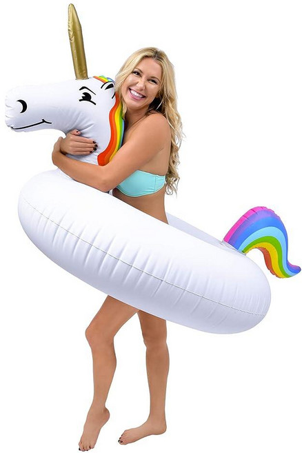 GoFloats 유니콘 수영장 파티 튜브 - 공기 주입식 래프트 어린이 및 성인 주니어 멀티 128018 3635187696