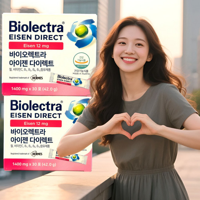 [110년 자부심과 기술 약국판매정품] 헤어메스바이오렉트라 아이젠 다이렉트 약국철분제 비타민B1B2B6B12함유, 2개, 30회분