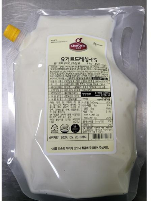 쉐프원 요거트드레싱FS 2kg 아이스박스포장, 1개