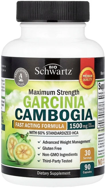 바이오슈워츠 가르시니아 캄보지아 500mg 베지캡슐 90정, BioSchwartz 바이오슈와츠 가르시니아 캄보지아, 1개 - 쿠팡