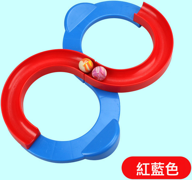 DFMEI 88軌道球專注力感統訓練8字玩具八八抖音提高注意力器材兒童益智, 1個, 紅藍色送3個球