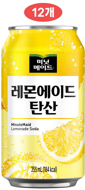 미닛메이드 레몬에이드 탄산 355CAN X24, 355ml, 12개