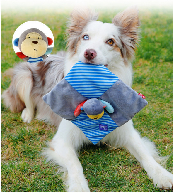 강아지장난감 강아지 삑삑이 스카프장난감, 1개, 기린